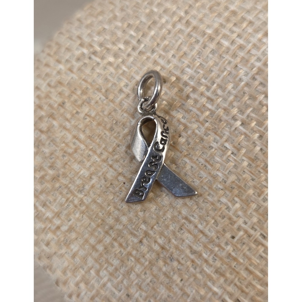 Sterling Silver Breast Cancer Ribbon Charm